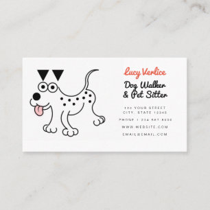 Carte De Visite Joli Dalmatien animal de compagnie Sitter Chien Wa