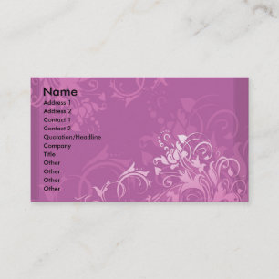 Carte De Visite joli design floral tourbillon rose