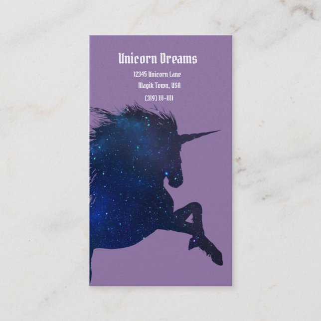 Carte De Visite Joli Galaxy Stars Unicorn (Devant)