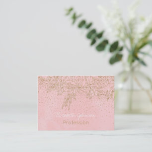 Carte De Visite Joli Gold Floral Doodles & confetti Rose Design 