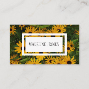 Carte De Visite joli jaune fleurs nature photo personnalisée