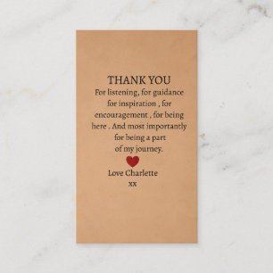 Carte De Visite joli merci personnalisé amour