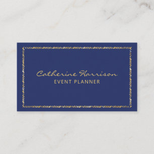 Carte De Visite Joli moderne Elegant Marine Bleu et Or