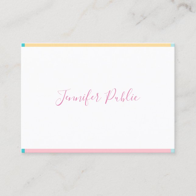 Carte De Visite Joli moderne nom manuscrit simple Modèle (Devant)
