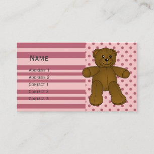 Carte De Visite Joli ours brun en peluche
