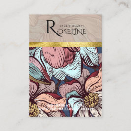 Carte De Visite Joli pastel couleur rose fleur Écouter Affichage