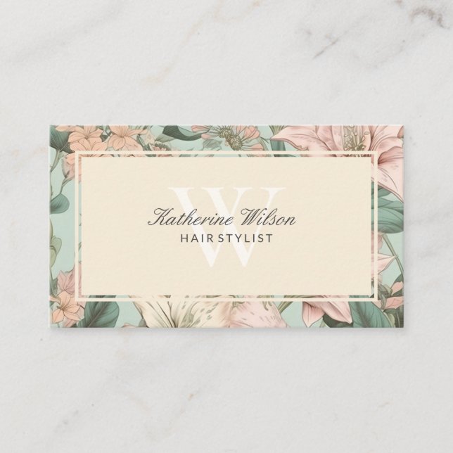 Carte De Visite Joli Pastel Floral (Devant)