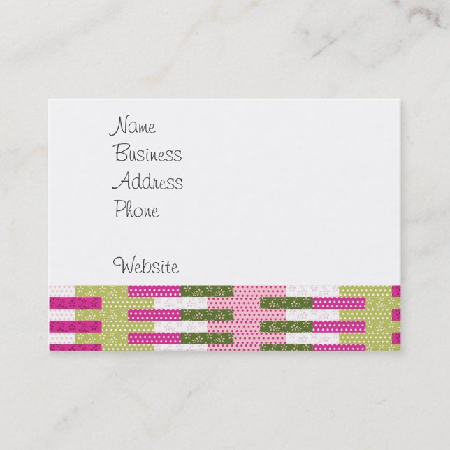 Carte De Visite Joli Patchwork Vert Patchwork Quilt Design Cadeaux (Devant)