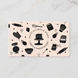 Carte De Visite Joli pâtissier chef pâtissier ustensiles de cuisso