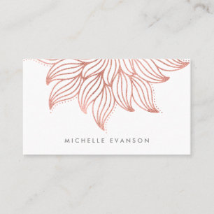 Carte De Visite Joli Rose Gold Flower Mandala Chic