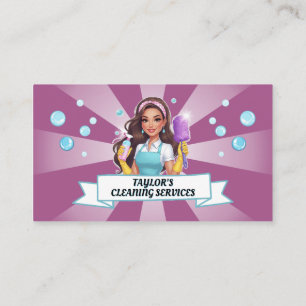 Carte De Visite Joli Service de Nettoyage de Maison de Bonne Carto