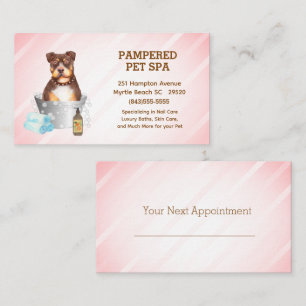 Carte De Visite Joli Taureau Terrier Groomer Animaux Spa Rendez-vo