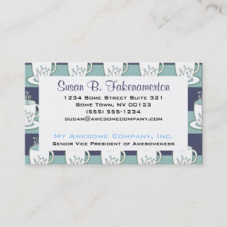 Carte De Visite Joli Teacup Bleu Imprimer