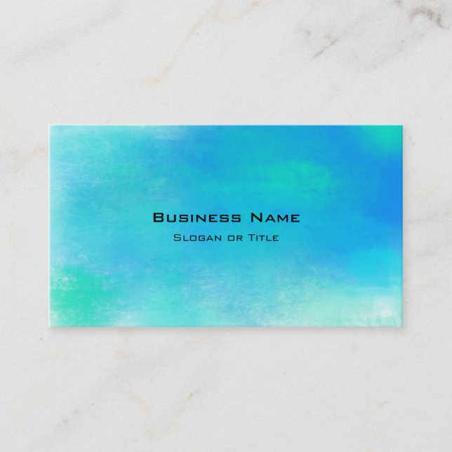 Carte De Visite Jolie aquarelle Abstraite en vert et bleu Aqua (Devant)