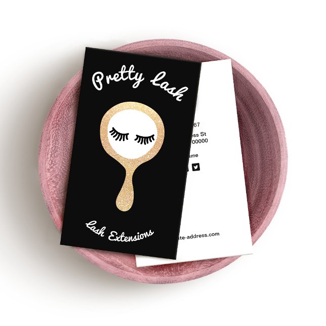Carte De Visite Jolie EyeLash Extensions Gold Parties scintillant  (Créateur téléchargé)