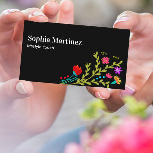 Carte De Visite Jolie Fiesta Floral Bouquet Les médias sociaux no