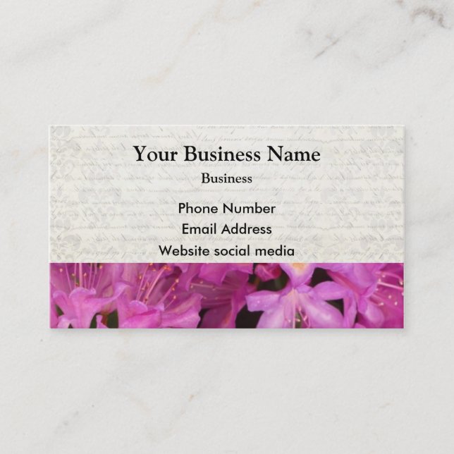 Carte De Visite Jolie fleur florale rose (Devant)
