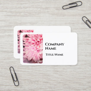 Carte De Visite jolie fleur pétales rose pâle sur blanc