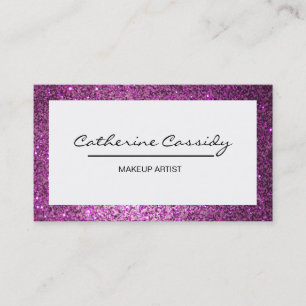 Carte De Visite Jolie frontière d'étincelle de PurpleGlitter,