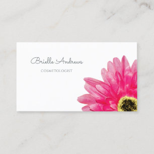 Carte De Visite Jolie Gerbera rose Fleur marguerite sur Simple Bla