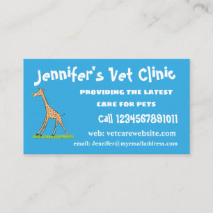 Carte De Visite Jolie girafe avec dessin animé de papillon