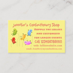 Carte De Visite Jolie jellybeans bondissant dessin animé
