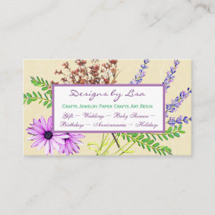 Carte De Visite Jolie lavande florale et marguerites artisanat