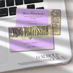 Carte De Visite Jolie Lilac Purple Gold Parties scintillant Étoile