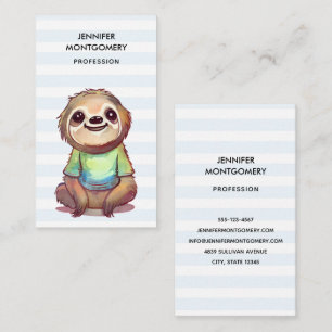 Carte De Visite Jolie Sloth portant une chemise