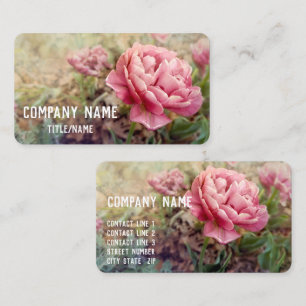 Carte De Visite jolie tulipe rose jardin fleuri nature personnalis