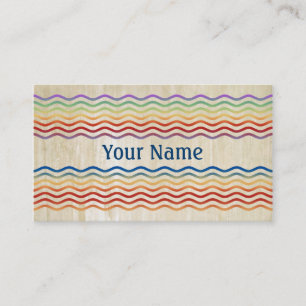 Carte De Visite Jolie Vagues colorées + votre backgr, texte & idée