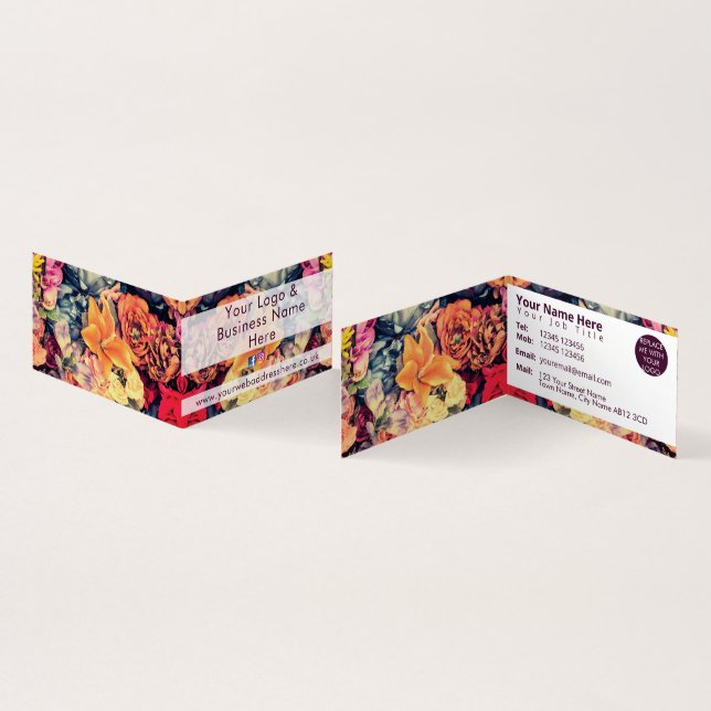 Carte De Visite Jolies fleurs d'automne couleurs rustiques (Intérieur et extérieur)