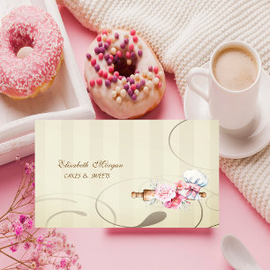 Carte De Visite Jolies fleurs de rouleau à pâtisserie boulangerie
