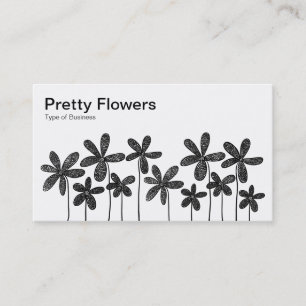 Carte De Visite Jolies fleurs - Noir et Blanc (Alternant)