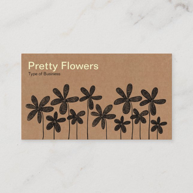 Carte De Visite Jolies fleurs - texture de boîte en carton (Devant)