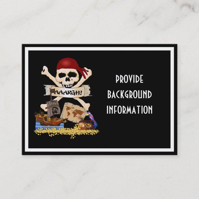 Carte De Visite Jolly roger, Bateau pirate & Poitrine de pirate (Devant)