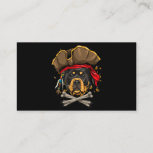 Carte De Visite Jolly roger de chien Rottweiler Pirate Drapeau Cro