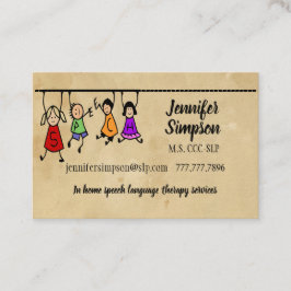 Carte De Visite Jote Kids Cartoon Holding Discours Mots Business C