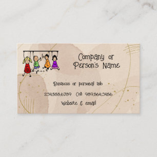 Carte De Visite Jote Kids Cartoon Holding Discours Mots Business C