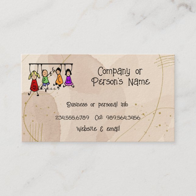 Carte De Visite Jote Kids Cartoon Holding Discours Mots Business C (Devant)