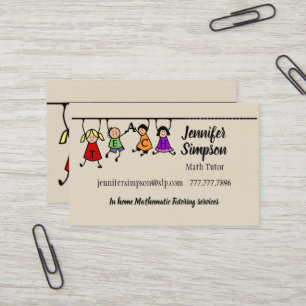 Carte De Visite Jote Kids Cartoon Holding Teach Word