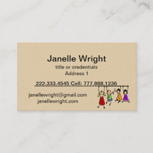 Carte De Visite Jote Kids Cartoon tenant des mots de la parole 