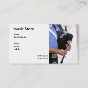 Carte De Visite jouant la cornemuse, Music Store, rue, ville, Sta…