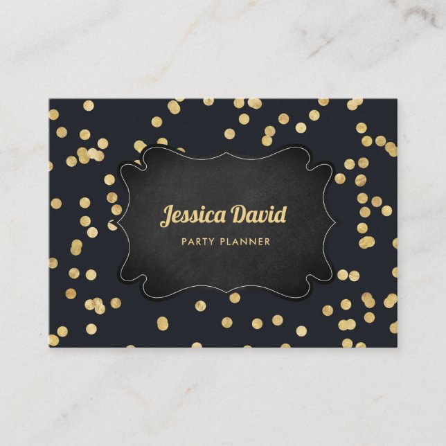 Carte De Visite Joueur Black Gold Jellow Party (Devant)