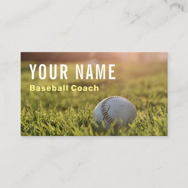 Carte De Visite Joueur de baseball Coach Paysage Green Field Ball (Devant)