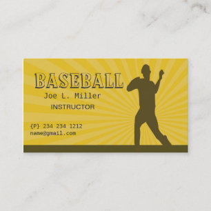 Carte De Visite Joueur de baseball, entraîneur de base-ball, école