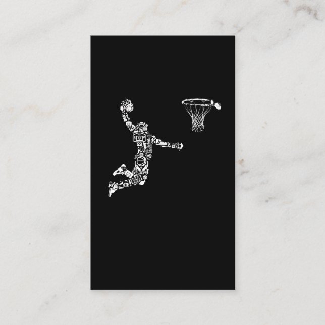 Carte De Visite Joueur de basket-ball Athlete Dunk Art Sportman (Devant)