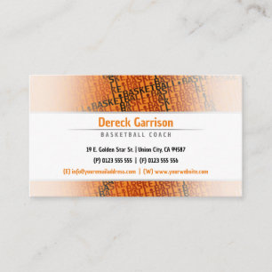 Carte De Visite Joueur de basket-ball   Coach Sport
