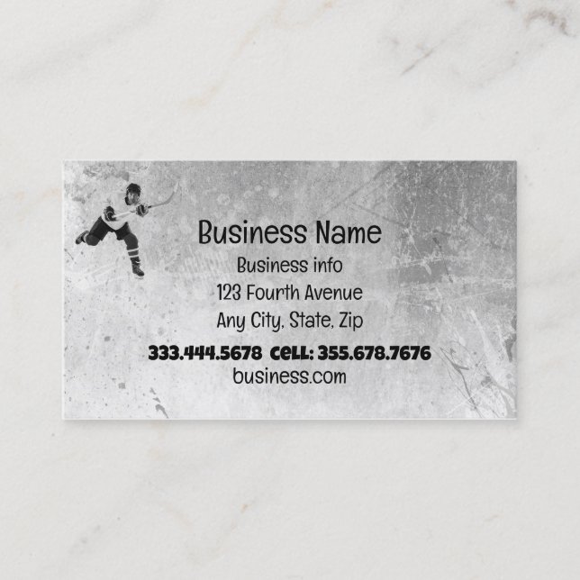 Carte De Visite Joueur de hockey sur glace (Devant)