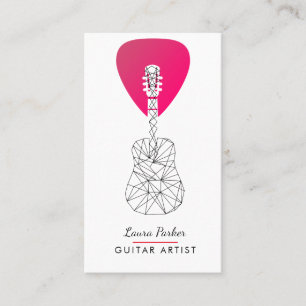 Carte De Visite Joueur de musique guitare Artiste DJ géométrique M
